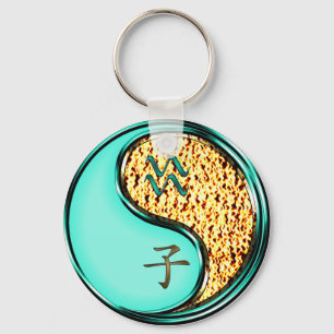 Porte-clés Aquarius et rat de feu