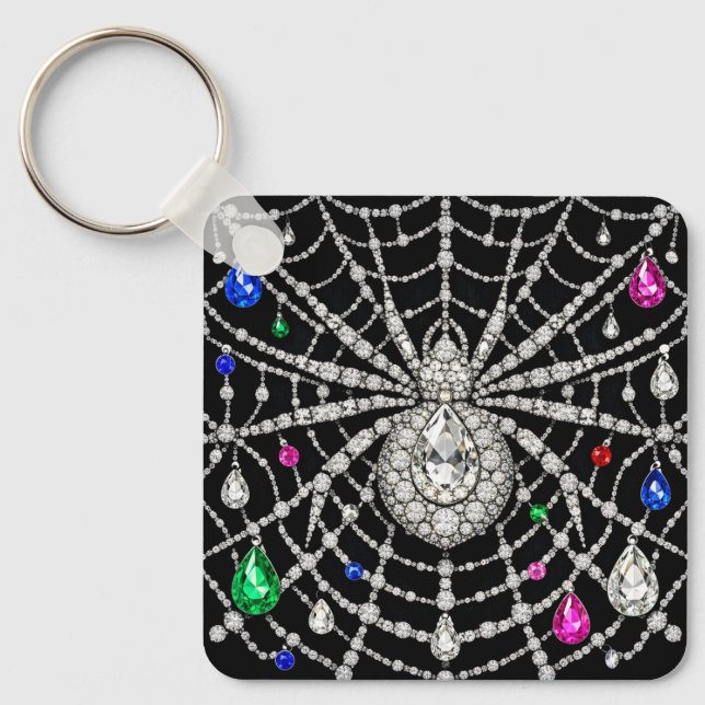Porte-clés Araignée Glamouruse design Diamant Bijou (Recto)
