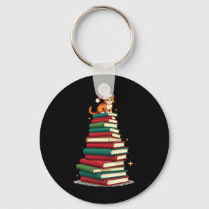 Porte-clés Arbre Amour Lecture Livres Chat Bibliothécaire Drô