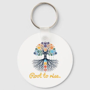 Porte-clés Arbre Chakras ~ Racine Pour S'élever ~ Méditation