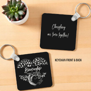 Porte-clés Arbre Coeur Retrouvailles Famille Personnalisée Ar