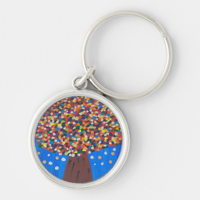 Porte-clés Arbre coloré Abstrait (Devant)