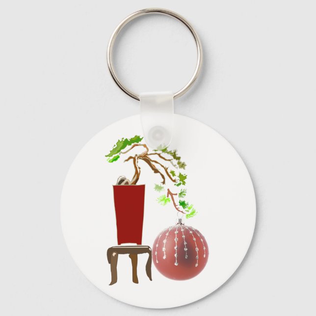 Porte-clés Arbre de Noël Bonsaï (Recto)