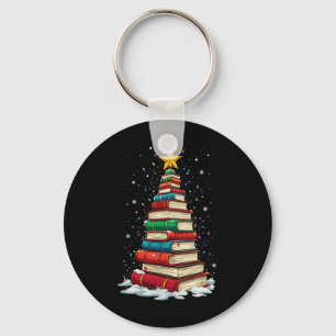 Porte-clés Arbre de Noël de livre amoureux enseignant bibliot