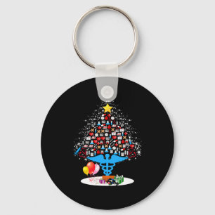 Porte-clés Arbre de Noël d'outils médicaux Drôle de Noël d'in