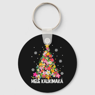 Porte-clés Arbre de Noël Floral hawaïen Mele Kalikimaka Tro