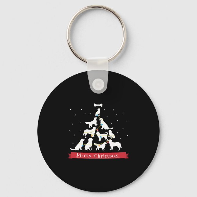 Porte-clés Arbre de Noël Golden Retriever (Recto)