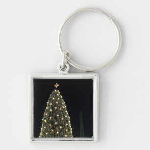 Porte-clés Arbre de Noël national & Monument Washington la nu