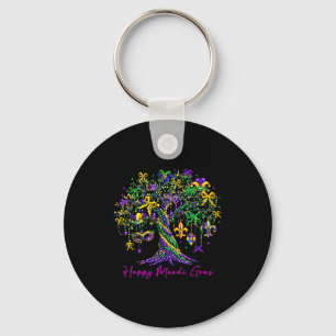 Porte-clés Arbre de perles Happy Mardi Gras Carnaval Femmes H