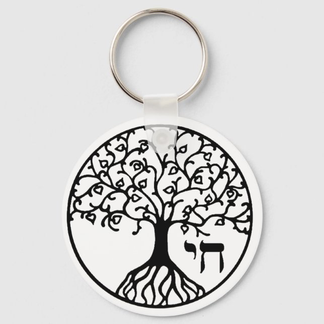 Porte-clés Arbre de vie avec CHAI (Recto)