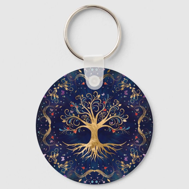 Porte-clés Arbre de vie coloré - Yggdrasil (Recto)