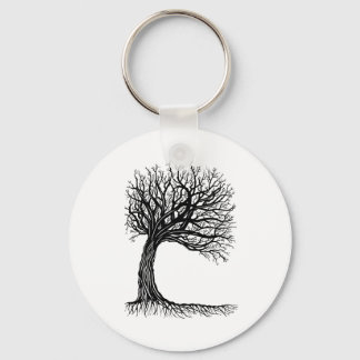 Porte-clés arbre de vie enneigé