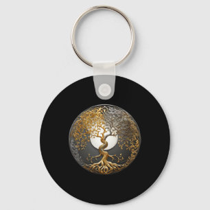 Porte-clés Arbre de vie Yin Yang symbole bouddhiste taoïste M