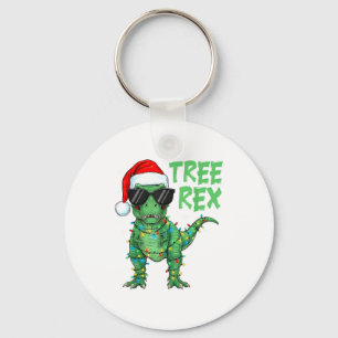 Porte-clés Arbre drôle Rex Noël Dinosaure Chapeau de Père Noë