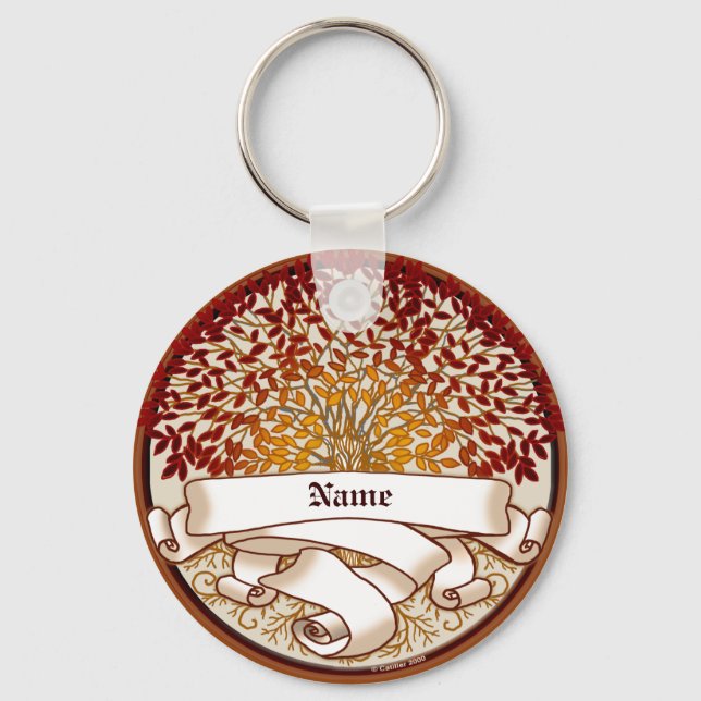Porte-clés Arbre Généalogique de la Famille Crimson Nom de Fa (Recto)