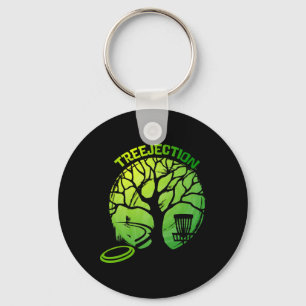 Porte-clés Arbre graphique drôle de disc golf 