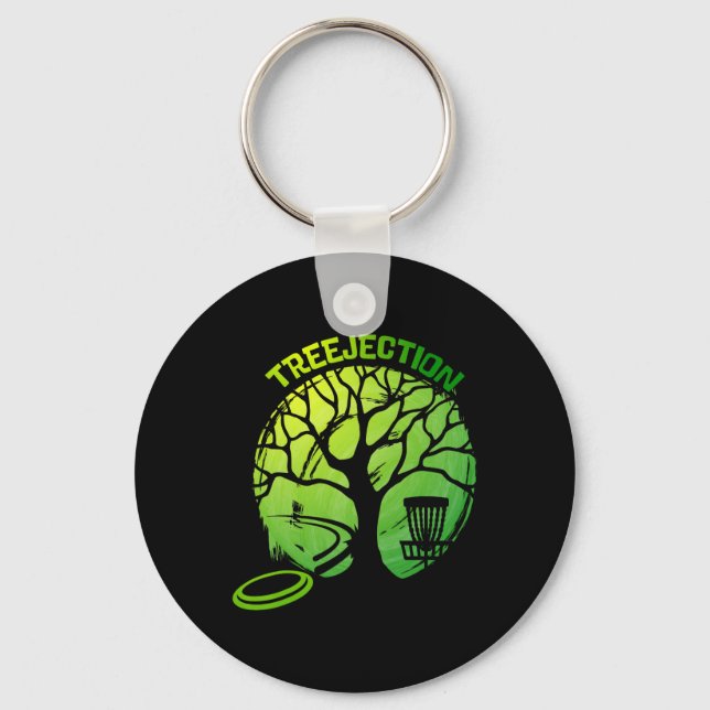 Porte-clés Arbre graphique drôle de disc golf  (Recto)
