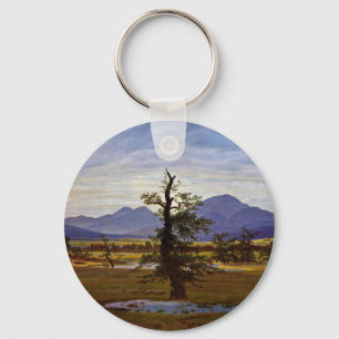 Porte-clés Arbre Lone (Paysage Du Village À La Lumière Du Mat