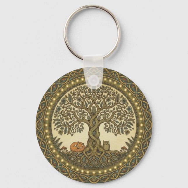 Porte-clés Arbre sacré de la vie Art celtique (Recto)