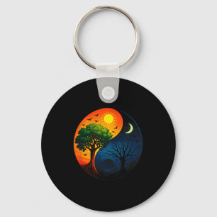 Porte-clés Arbre Yin Yang - Symbole Bouddhiste de Méditation