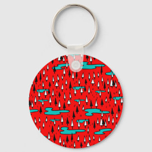 Porte-clés Arbres à main levée : motif de Noël scandinave.