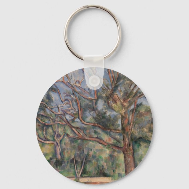 Porte-clés Arbres et Route, Paysage Post-Impressionniste (Recto)