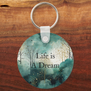 Porte-clés Arbres verts en or