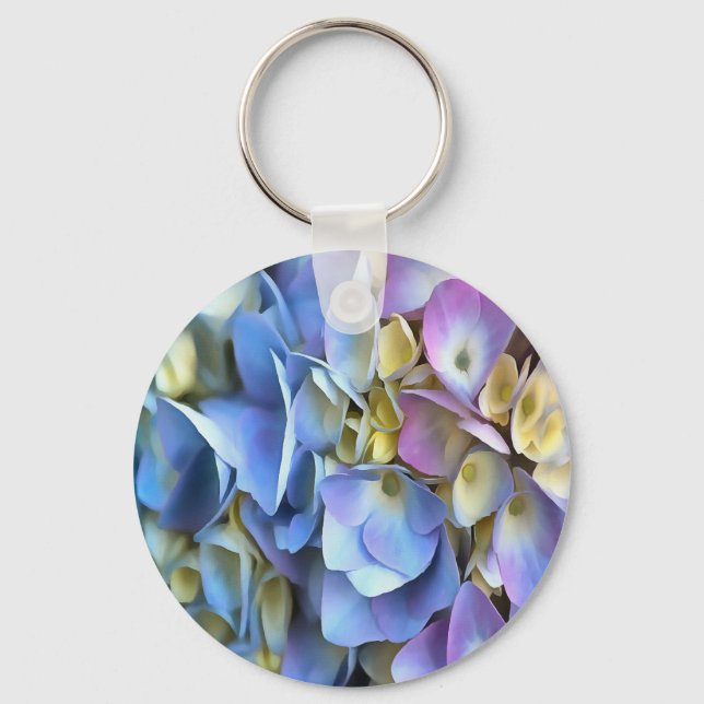 Porte-clés Arbuste bleu Hydrangea Arbuste Artistique Bossom (Recto)