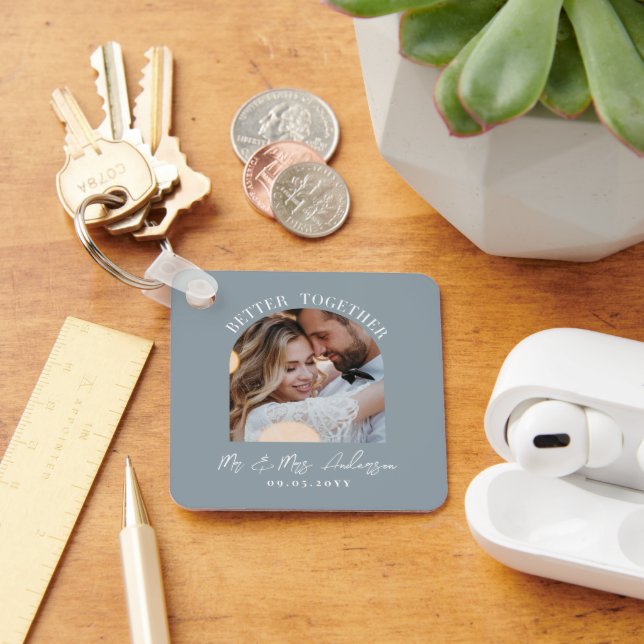 Porte-clés Arc bleu poussiéreux photo mariage cadeau décorati (Bureau)