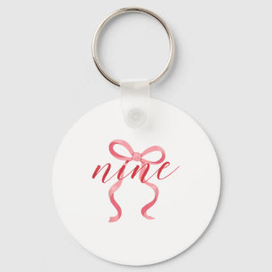 Porte-clés Arc Coquette Fille Rose 9 Ans 9e Anniversaire Par