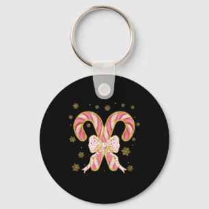 Porte-clés Arc Coquette Rétro Canne à Sucre Saison de Noël Fe