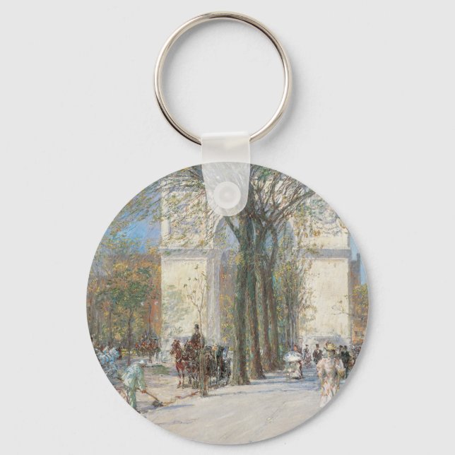 Porte-clés Arc de Washington, Printemps par Frederick Childe  (Recto)