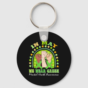 Porte-clés Arc-En-Ciel En Mai Je Porte Le Vert Pour La Santé