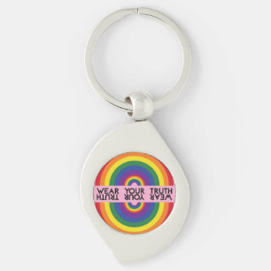 Porte-clés Arc-en-ciel minimaliste Moderne Déclaration coloré