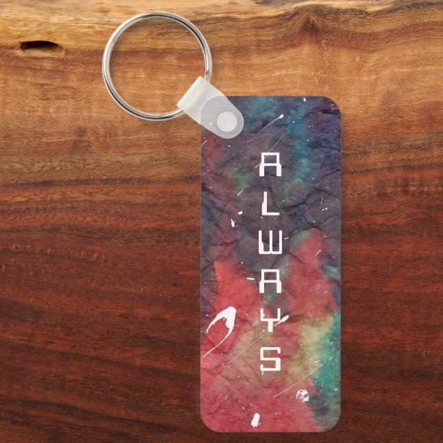 Porte-clés arc-en-ciel tie-dye (Recto)