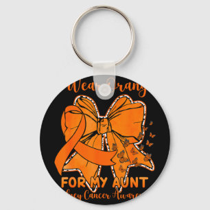 Porte-clés Arc en papillon porter orange pour tante cancer du