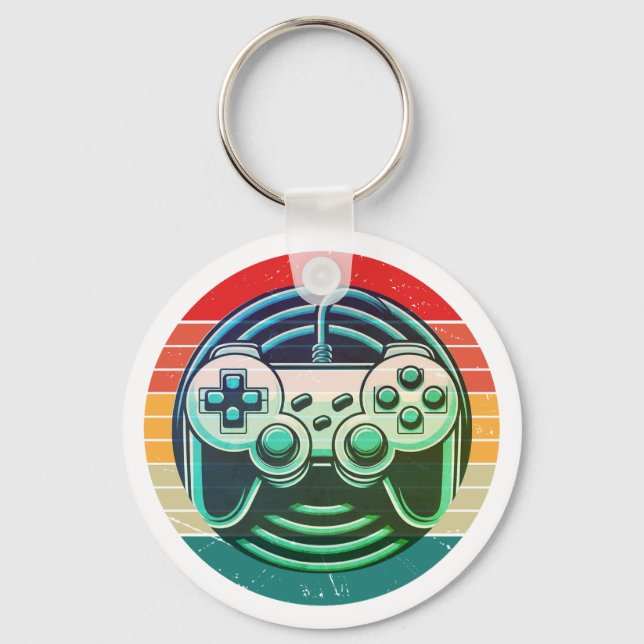 Porte-clés Arcade de jeux vidéo rétro (Recto)