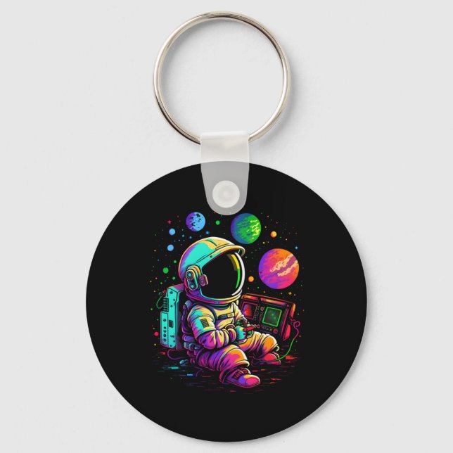 Porte-clés Arcade Planètes Astronaute du jeu Universe (Recto)