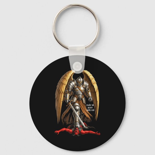 Porte-clés Archangel Michael Faith Design Make No Peace With  (Recto)