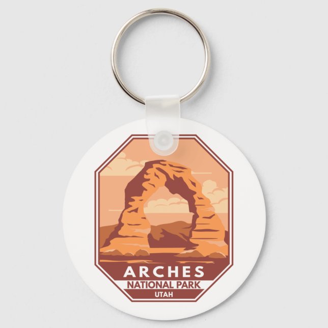 Porte-clés Arches Parc National Utah Delicate Arch Art Retro (Recto)