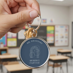 Porte-clés Architecte de Minds Joyeux Enseignant Personnalisé
