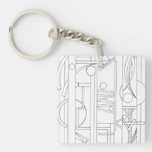 Porte-clés Architect's Dream-Modern Bauhaus Geometric Art