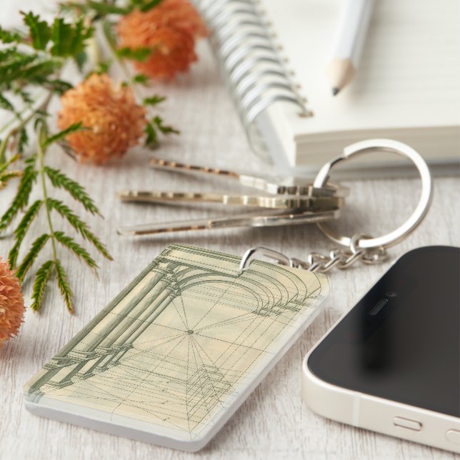 Porte-clés Architecture Ancienne, Arches Colonnes Perspective (Devant droit)