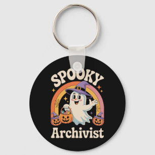 Porte-clés Archiviste éffrayant Cute Ghost Citrouille Archive