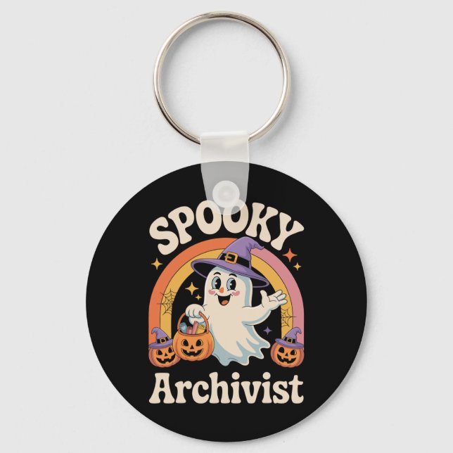 Porte-clés Archiviste éffrayant Cute Ghost Citrouille Archive (Recto)