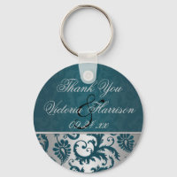 Argent et Turquoise Damas II mariage Faveur Porte 
