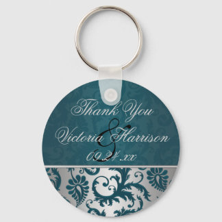 Porte-clés Argent et Turquoise Damas II mariage Faveur Porte 