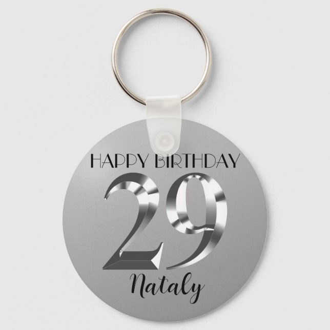 Porte-clés Argent métallique 29e anniversaire (Recto)