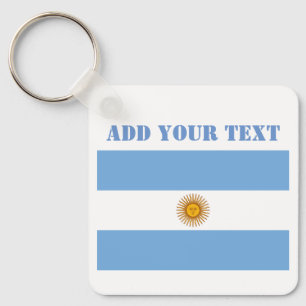 Porte-clés Argentina Flag Footballs Soccer Argentine Blue