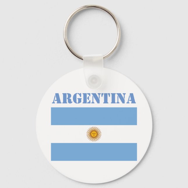 Porte-clés Argentine Drapeau Football Football Argentine Bleu (Recto)